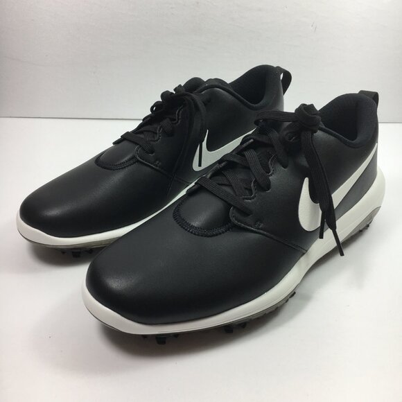 Nike Men's Roshe G Tour Leather Golf Cleats AR5580-001 Black Size 10 - Picture 1 of 12